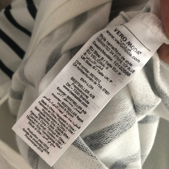 Vero Moda | 3/4 Striped Top - Picture 5 of 5